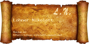Lohner Nikolett névjegykártya